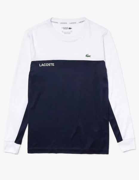  Lacoste Men’s Lacoste SPORT Breathable Piqué T-shirt - white/navy blue/white