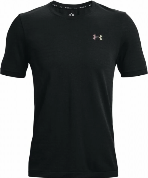 Herren Tennis-T-Shirt Under Armour Men's UA Rush Seamless GeoSport Short Sleeve - black
