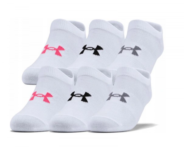 Socks Under Armour Girls' UA Essentials No Show 6Pack - white/cerise