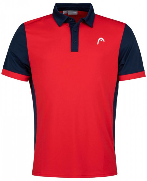 Herren Tennispoloshirt Head Davies Polo Shirt M - red/dark blue