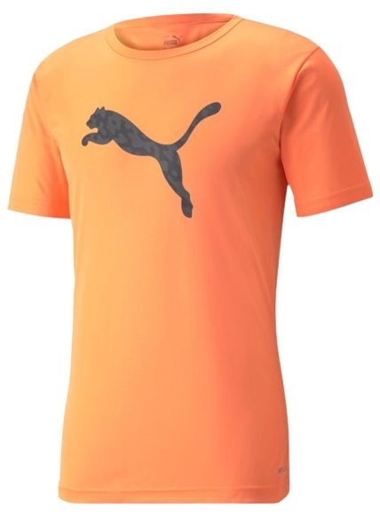 Herren Tennis-T-Shirt Puma Individual Rise Logo Tee - neon citrus/puma black