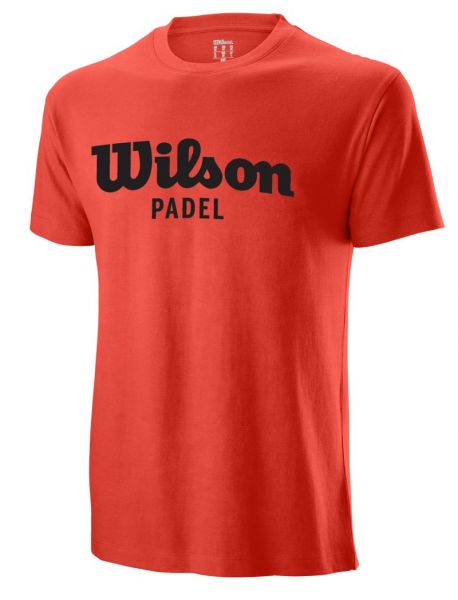 Pánske tričko Wilson Padel Script Cotton T-Shirt II - fiesta