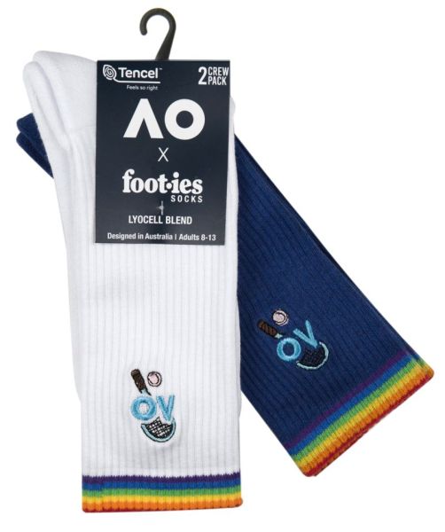 Chaussettes de tennis Australian Open Pride Sneaker Socks 2P - white/navy