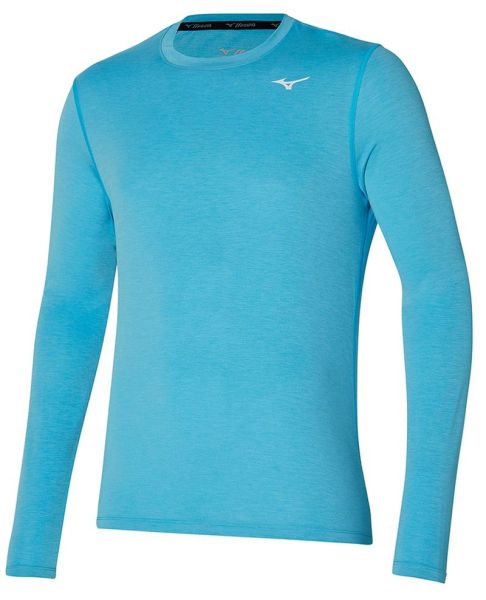 T-shirt de tennis pour hommes (manche longues) Mizuno Impulse Core Long Sleeve Tee - maui blue
