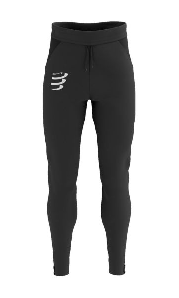 Pantalones de tenis para hombre Compressport Hurricane Windproof Seamless Pants - black