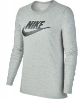 Γυναικεία Μπλουζάκι Nike Swoosh Essential LS Icon Ftr - dk grey heather/black