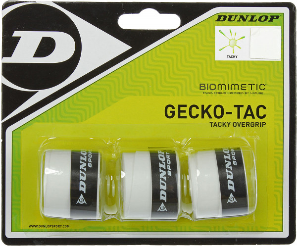 Owijki tenisowe Dunlop Gecko-Tac white 3P