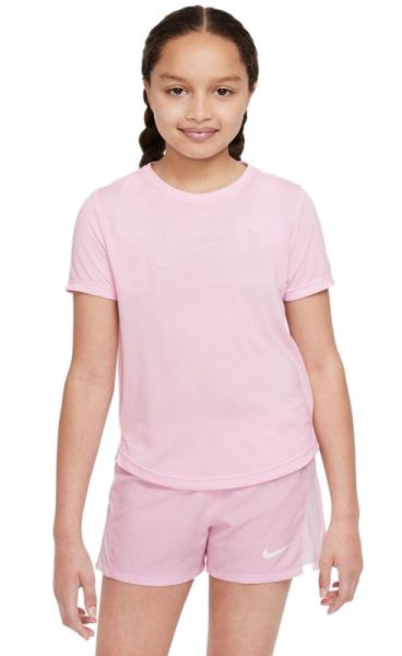 Tüdrukute T-särk Nike Dri-Fit One Short Sleeve Top GX - pink foam/elemental pink
