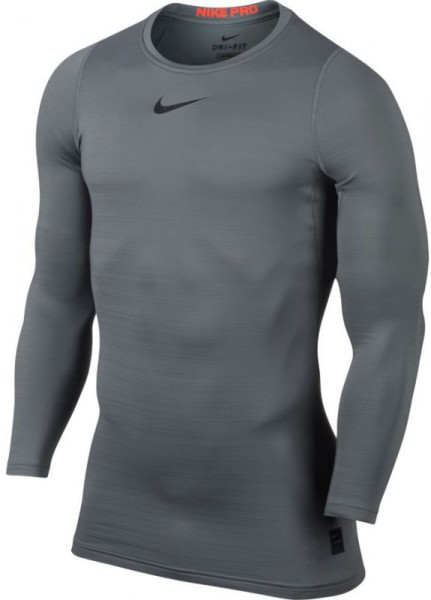 Nike Pro Warm Top LS Comp - cool grey/hyper crimson/black