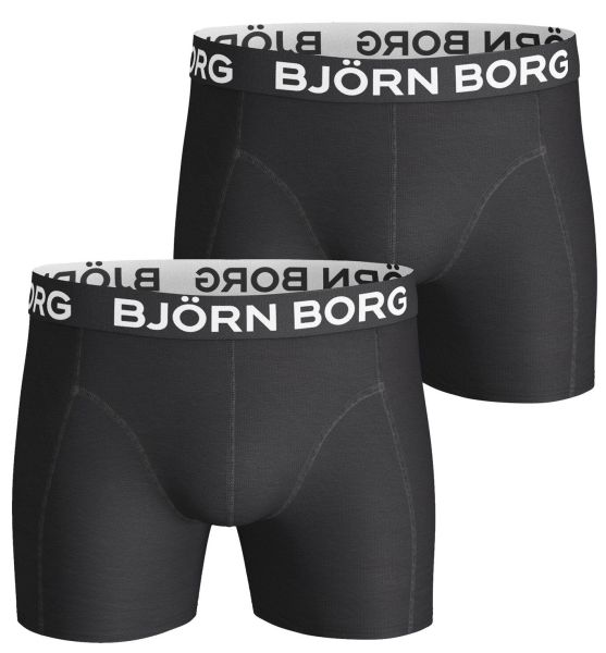 Herren Boxershorts Björn Borg Shorts Solid 2P - black