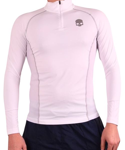 Męski t-shirt (dł. rękaw) Hydrogen Essential Zipped Second Skin Long-Sleeve - Biały