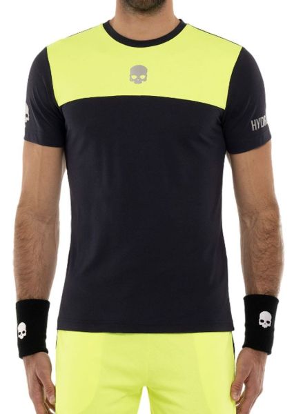 Teniso marškinėliai vyrams Hydrogen Block Color Tech T-Shirt - blue navy/fluo yellow