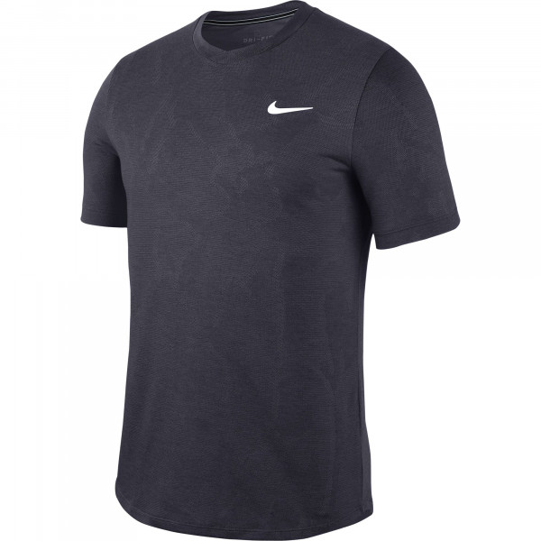  Nike Court Dry Challenger Top SS - gridiron/white