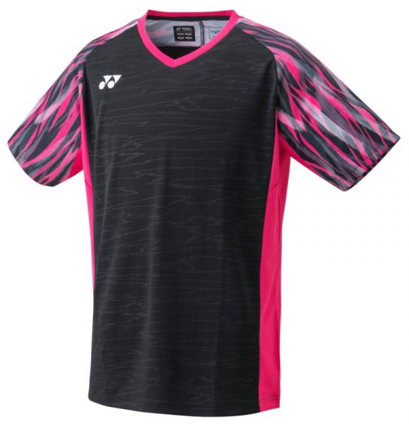 Herren Tennis-T-Shirt Yonex Men's Crew T-Shirt - black/pink