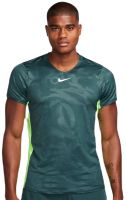 Męski T-Shirt Nike Court Dri-Fit Advantage Printed Tennis Top - deep jungle/lime blast/white