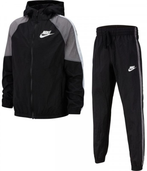  Nike Swoosh Woven Track Suit - black/gunsmoke/white/white