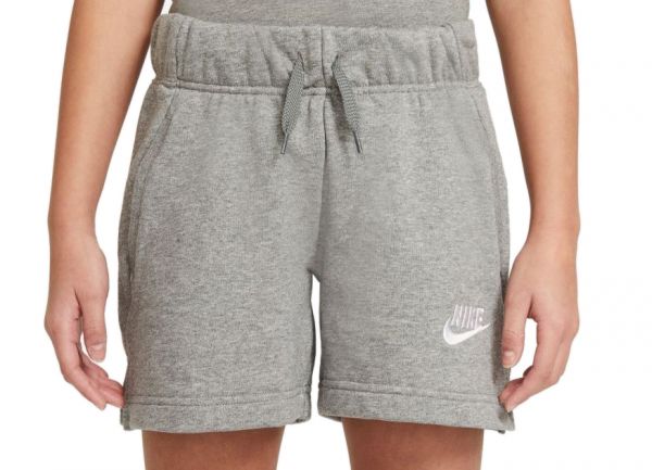Dievčenské šortky Nike Sportswear Club FT 5 Short - carbon heather/white