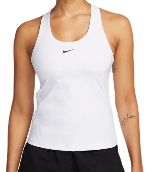 Damski top tenisowy Nike Dri-Fit Swoosh Bra Tank - white/stone mauve/black