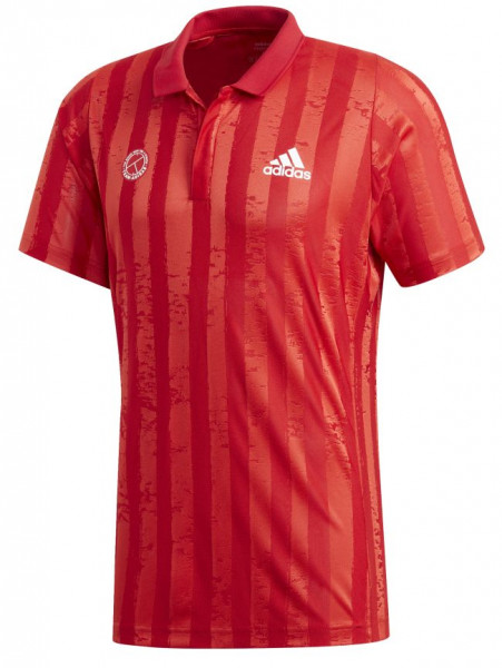 Men's Polo T-shirt Adidas Freelift Polo ENG M - scarlet/white