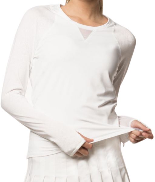Damen Langarm-T-Shirt Lucky in Love Core High-Low Long Sleeve Women - white