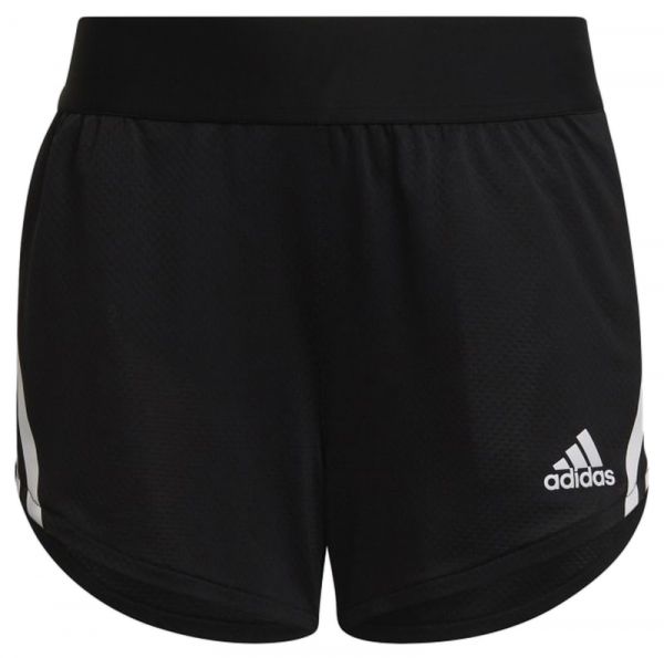 Lány rövidnadrág Adidas Aeroready Training 3-Stripes Knit Shorts - black/white