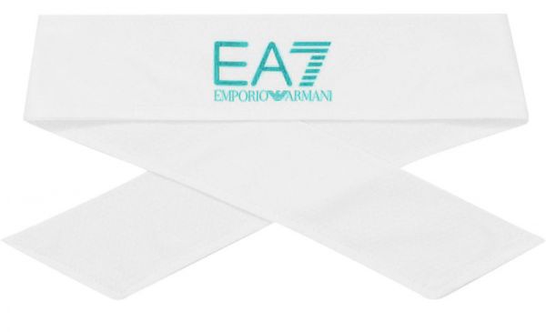 Bandáž EA7 Woven Headband - white/blue caracao