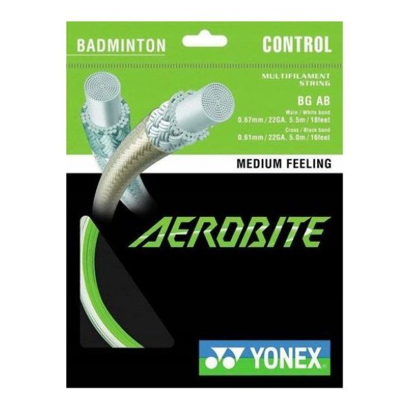 Badminton-Besaitung Yonex Aerobite (10 m) - white/green