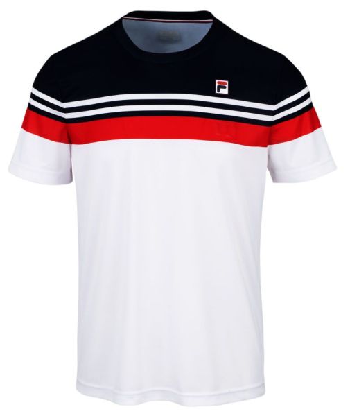 Teniso marškinėliai vyrams Fila T-Shirt Malte - white/fila red/navy