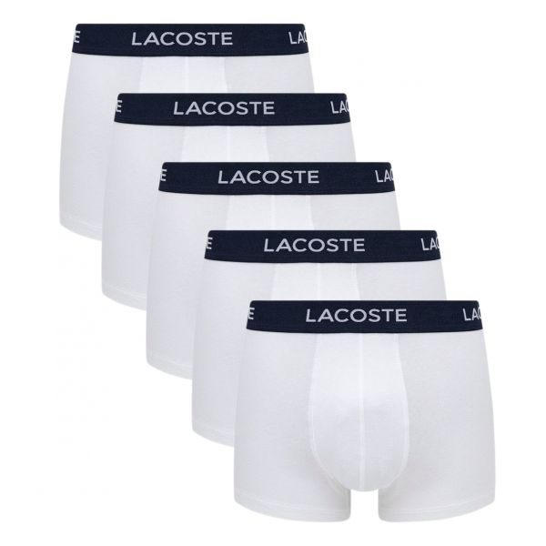 Мъжки боксерки Lacoste Casual Cotton Stretch Boxer 5P - white
