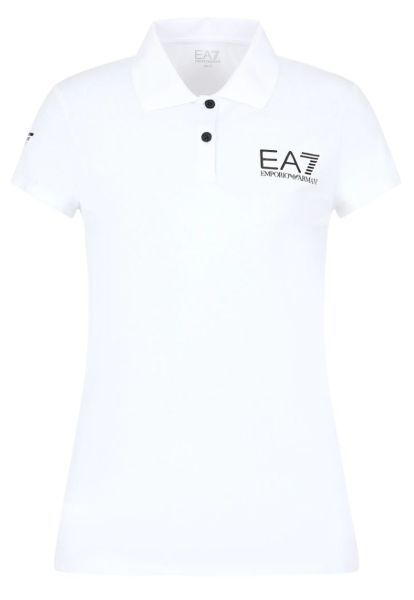 Дамска тениска с якичка EA7 Woman Jersey Polo Shirt - white