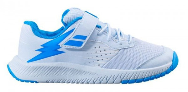 Juniorskie buty tenisowe Babolat Pulsion All Court Kid - white/illusion blue