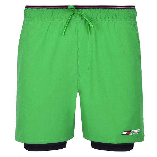 Herren Tennisshorts Tommy Hilfiger 2-1 Essentials Training Shorts - spring lime