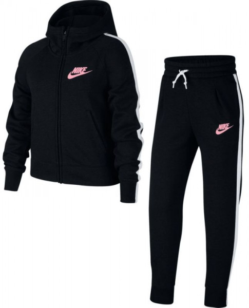  Nike Girls NSW Track Suit PE - black/black/white/pink