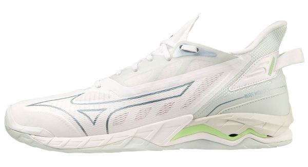 Dámska obuv na badminton/squash Mizuno Wave Mirage 5 - white/gridge/patinagreen