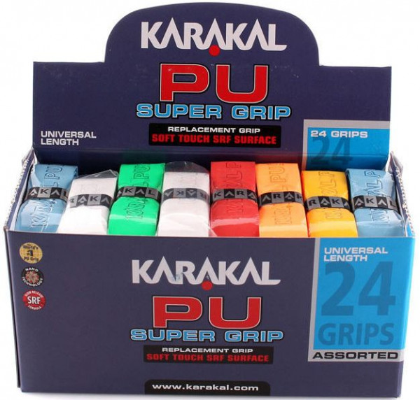 Owijki do squasha Karakal PU Super Grip (1 szt.) - white/yellow/blue