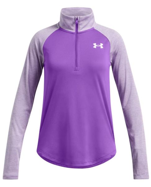 Koszulka dziewczęca Under Armour Girls' UA Tech Graphic 1/2 Zip - Fioletowy