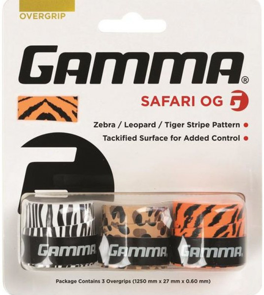 Owijki tenisowe Gamma Safari white/brown/orange 3P