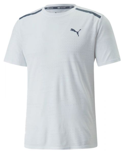 Herren Tennis-T-Shirt Puma Train Jacquard Short Sleeve Tee - puma white