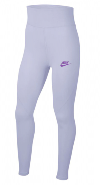 Spodnie dziewczęce Nike Sportswear Favorites Graphix High-Waist Legging G - purple chalk/wild berry