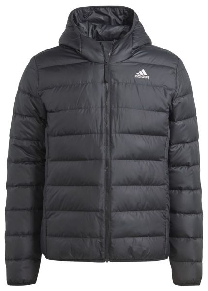 Giacca da tennis da uomo Adidas Essentials Light Down Hooded - Nero