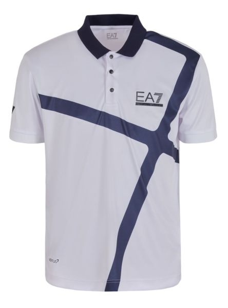 Muški teniski polo EA7 Man Jersey Polo Shirt - white
