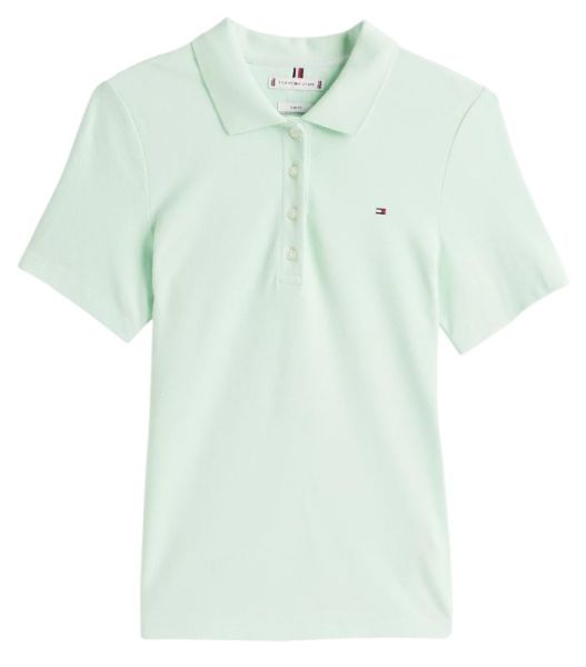 Damskie polo Tommy Hilfiger 1985 Slim Pique Short Sleeves - Zielony