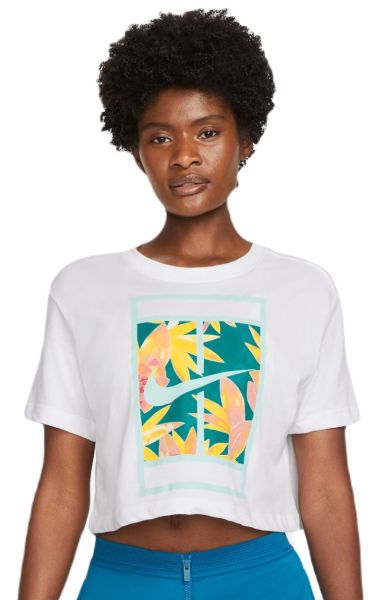 Damski T-shirt Nike Dri-Fit Slam Crop Top - white