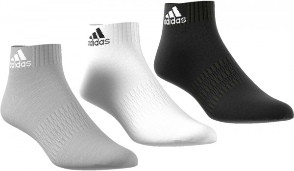 Teniso kojinės Adidas Cushion Ankle 3PP - Mgreyh/White/Black
