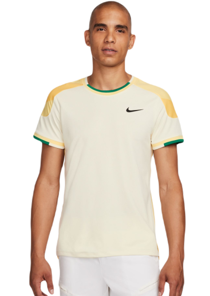 Teniso marškinėliai vyrams Nike Court Slam Dri-Fit Tennis Top - coconut milk/soft yellow/black