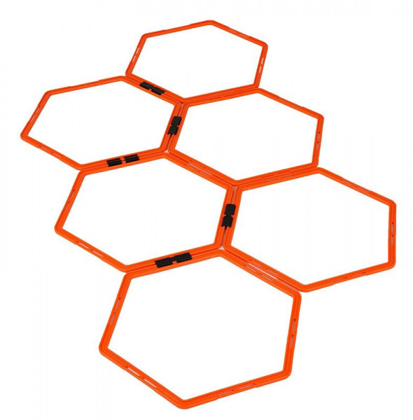 Ljestve za agilnost Yakimasport Hexa Hoops 6P - orange