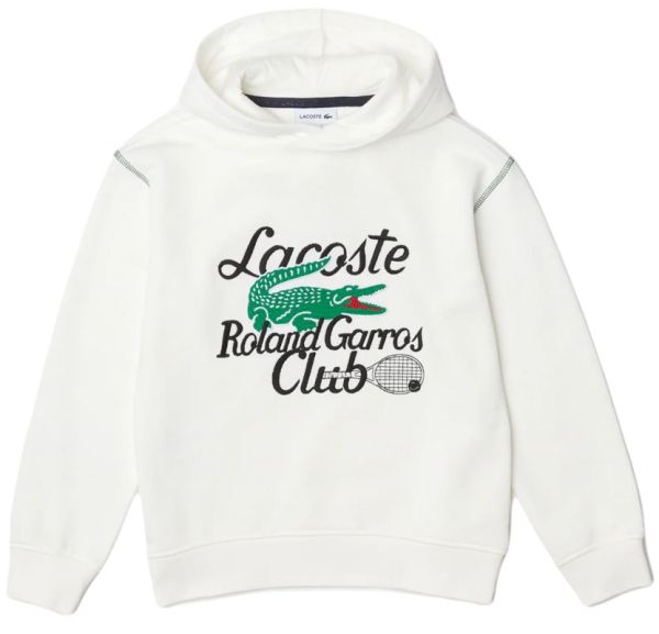 Blouson pour garçons Lacoste Sport Roland Garros Edition Embroidered Sweatshirt - white