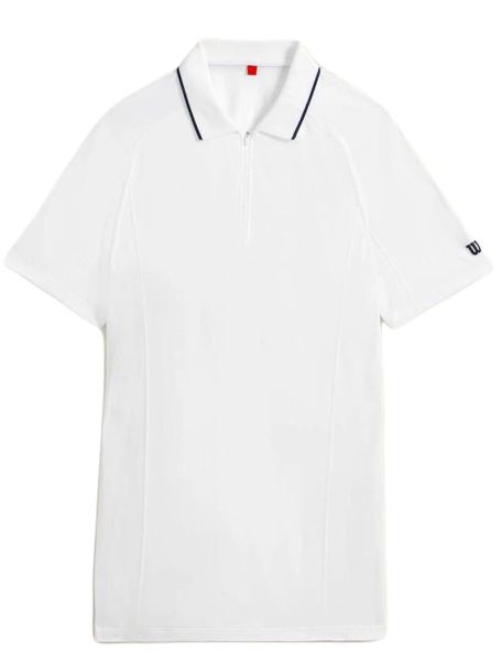 Мъжка тениска с якичка Wilson Team Seamless Polo 2.0 - bright white