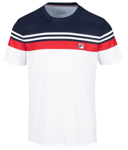 Тениска за момчета Fila T-Shirt Malte Boys - white/fila red/navy