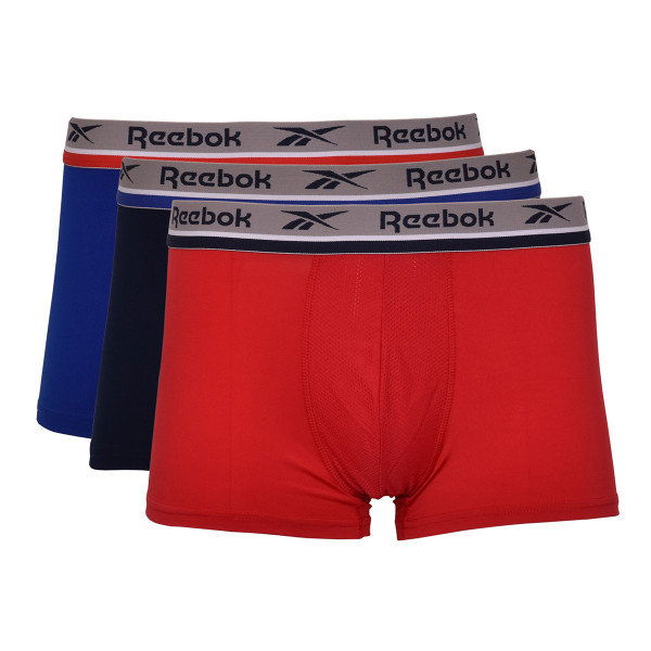 Pánske boxerky Reebok Short Sports Trunk Elim 3P - bright cobalt/vector red/vector navy